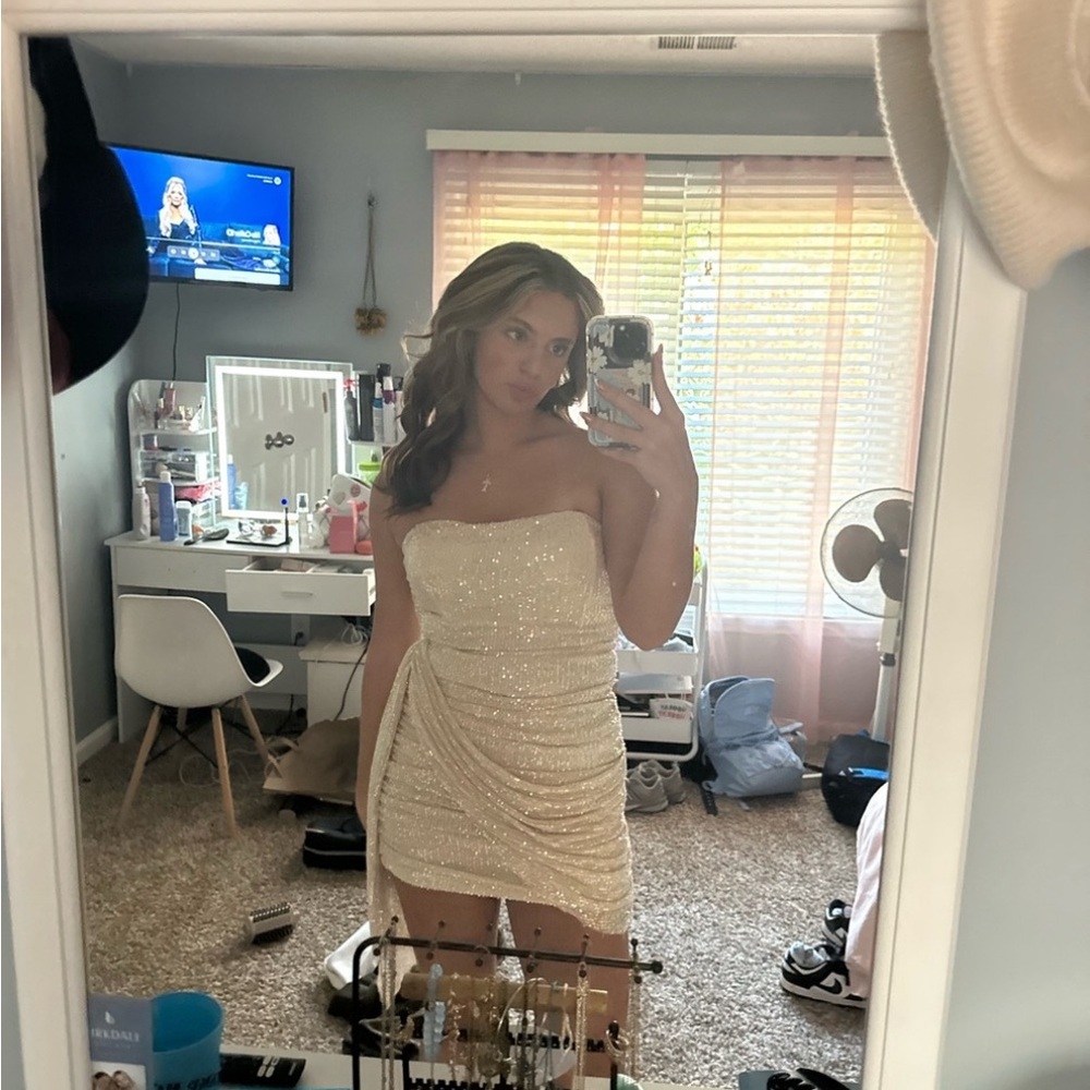 Lucy in the Sky Cream Strapless Dress